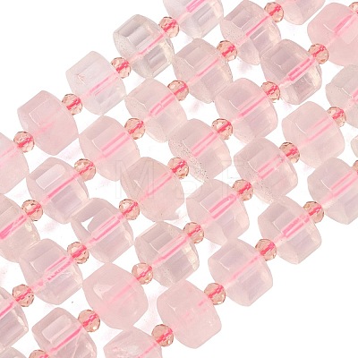 Natural Rose Quartz Beads Strands G-G453-G09-7x12mm-1