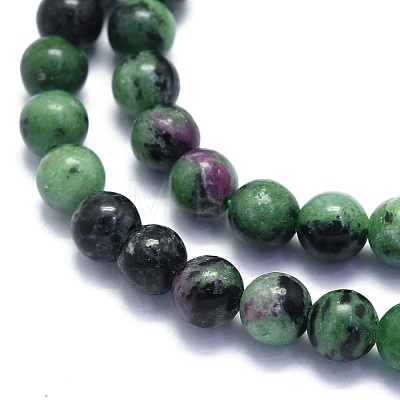 Natural Ruby in Zoisite Beads Strands G-K310-C10-6mm-1