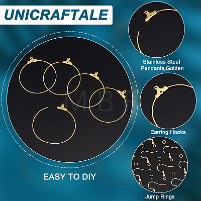 Unicraftale DIY Big Circle Drop Earrings Makinig Kit DIY-UN0004-08-1