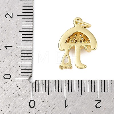 Rack Plating Brass Micro Pave Cubic Zirconia Pendants X-KK-R166-02G-03-1