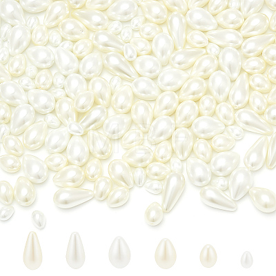 160Pcs 6 Style Glass Pearl Beads HY-AR0001-13-1