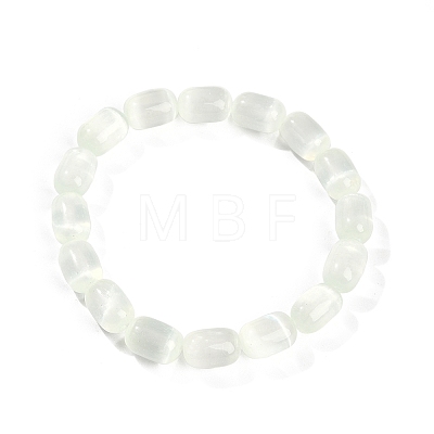 Dyed Natural Selenite Column Beaded Stretch Bracelets for Women BJEW-I312-05D-1