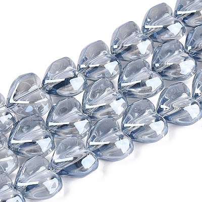 Electroplate Transparent Glass Beads Strands EGLA-N056-01A-01-1