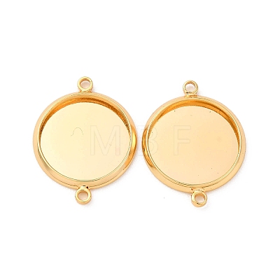 Brass Connector Cabochon Settings KK-F898-21C-G-1