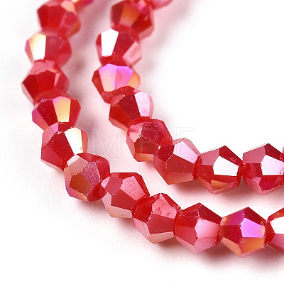 Opaque Solid Color Electroplate Glass Beads Strands EGLA-A039-P2mm-B02-1
