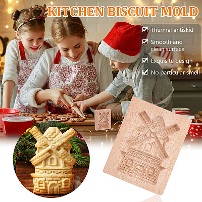 Beech Wood Cookie Molds AJEW-WH0083-59C-1