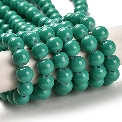 Painted Glass Bead Strands DGLA-S071-8mm-B31-1