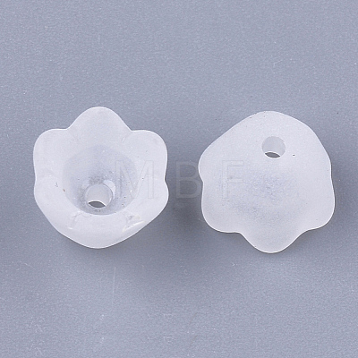 6-Petal Transparent Acrylic Bead Caps FACR-T001-03-1