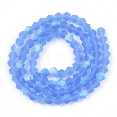 Imitate Austrian Crystal Bicone Frosted Glass Beads Strands X-EGLA-A039-T6mm-MB07-1