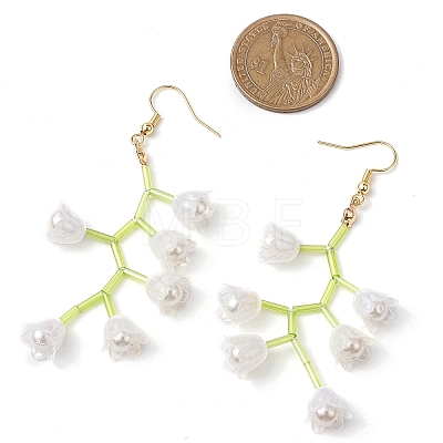 Shell Pearl Beads & Imitation Jelly Acrylic Dangle Earrings EJEW-TA00571-1