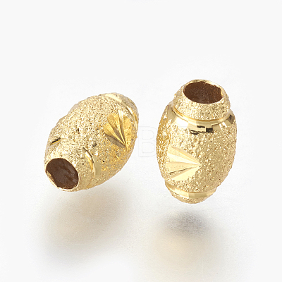 Brass Textured Beads KK-L165-05G-1