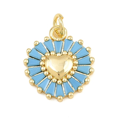 Brass Pave Sky Blue Cubic Zirconia Pendants CU-CBA4A93-02D-G-1