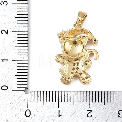 Christmas Brass Micro Pave Cubic Zirconia Pendants KK-K413-01A-G-1