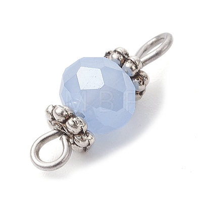 Faceted Glass Connector Charms PALLOY-JF02424-02-1