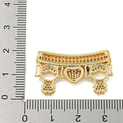 Brass Micro Pave Clear Cubic Zirconia Beads KK-G493-14B-G-1