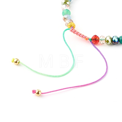 Electroplate Glass Nylon Thread Braided Bead Bracelets for Mom and Daughter BJEW-JB06359-03-1