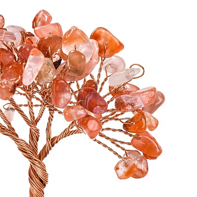 Natural Carnelian Chips Tree Decorations DJEW-M012-02L-1