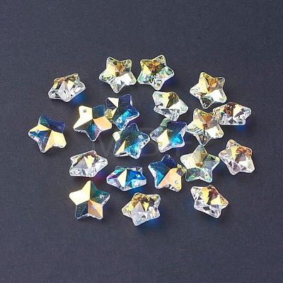 Electroplate Glass Charms EGLA-L014-01-1