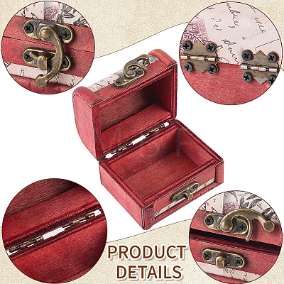 Retro Wooden Jewelry Storage Boxes with Latch Clasps AJEW-CL0005-35A-1