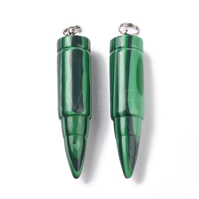 Synthetic Malachite Pointed Pendants G-D850-15-1