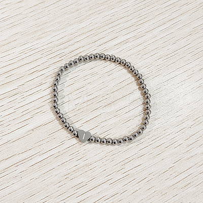 304 Stainless Steel Beads Stretch Bracelets for Women FS-WGC4F34-09-1