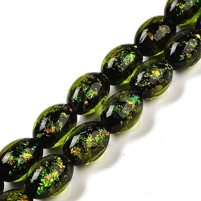 Handmade Dichroic Foil Glass Beads Strands DICH-U001-12A-1