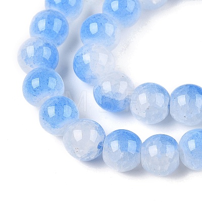 Crackle Baking Painted Imitation Jade Glass Beads Strands DGLA-T003-8mm-05-1