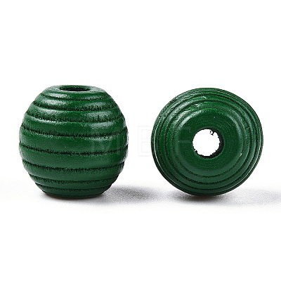 Painted Natural Wood Beehive Beads WOOD-S049-04B-04-1