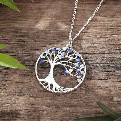 Alloy Pendant Moon & Tree of Life Necklace for Women PW-WGFDBCB-01-1