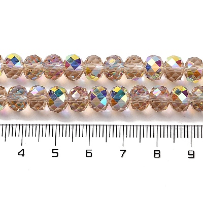 AB Color Plated Transparent Electroplate Beads Strands EGLA-H104-06F-1