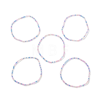 5Pcs Glass Seed Beaded Stretch Bracelets Set BJEW-JB09473-1