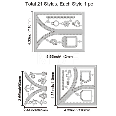 Zipper Theme Carbon Steel Cutting Dies Stencils DIY-WH0309-2022-1