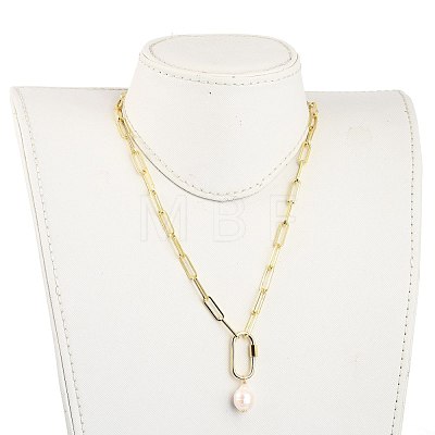 Natural Cultured Freshwater Pearl Pendant Necklaces NJEW-JN03087-1