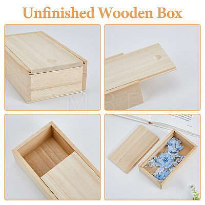 Rectangle Unfinished Wood Gift Storage Box LS-CON-WH0094-38A-1
