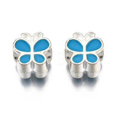 Alloy Enamel European Beads MPDL-T005-004B-RS-1