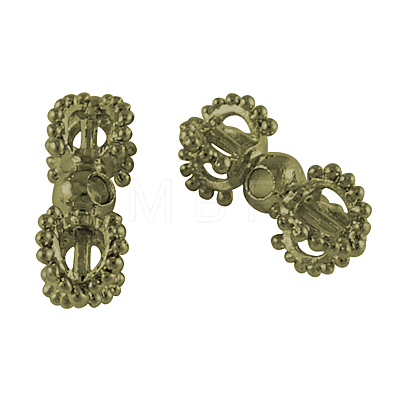 Tibetan Style Metal Alloy Dorje Vajra Beads for Buddhist Jewelry Making X-PALLOY-S601-AB-FF-1