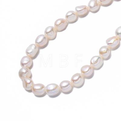 Natural Baroque Pearl Keshi Pearl Beads Strands X-PEAR-S012-68-1