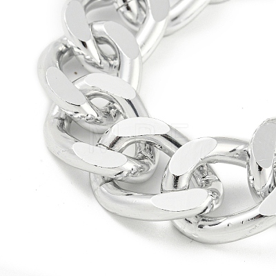 Chunky Aluminum Curb Chain Necklaces for Women NJEW-K261-01C-P-1