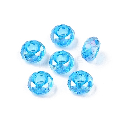 Transparent Glass European Beads GPDL-N005-D14mm-A09-1