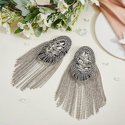 2Pcs Detachable Iron Tassel Epaulettes FIND-FH0005-44P-1