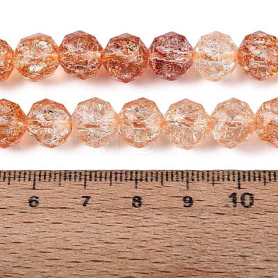 Crackle Transparent Glass Beads Strands GLAA-N063-10mm-10-1