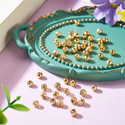 50Pcs 5 Styles Brass Spacer Beads KK-TA0009-12-1
