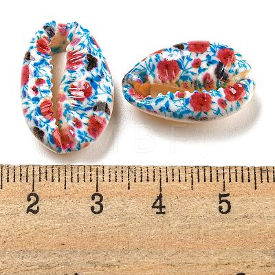 Printed Natural Shell Beads BSHE-G037-01D-1