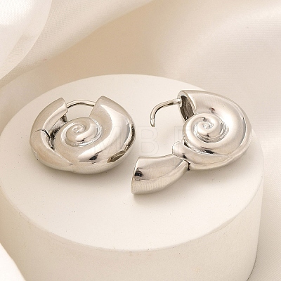 Rack Plating Spiral Shell Brass Hoop Earrings EJEW-H143-22P-1