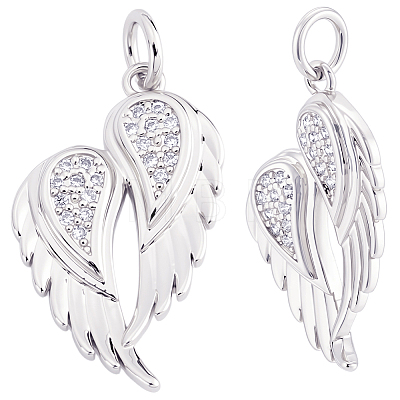 10Pcs Brass Micro Pave Cubic Zirconia Pendants ZIRC-BBC0003-79P-1