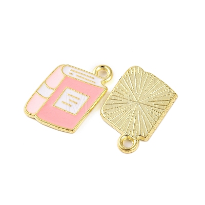 Golden Plated Alloy Enamel Pendants X-ENAM-Z017-12G-03-1