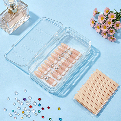 2Pcs PET Plastic Nail Art Storage Box MRMJ-UN0001-022-1
