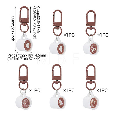 5Pcs 5 Styles Resin Pendant Decorations HJEW-TADJ0001-09-1