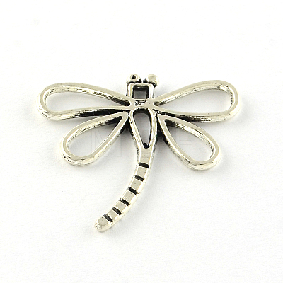 Dragonfly Tibetan Style Alloy Pendants X-TIBEP-R344-16AS-LF-1