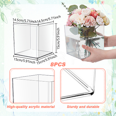 4Pcs Acrylic Vase Ornaments AJEW-GA0010-09-1
